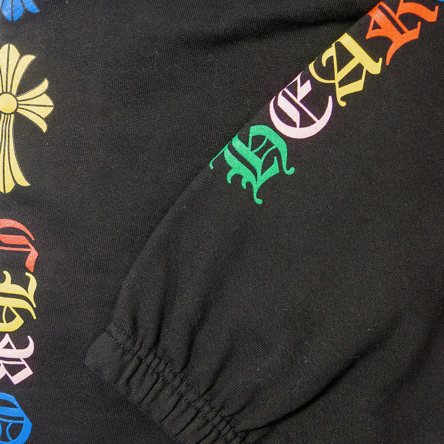 Chrome Hearts Sweatpants Colorful Graveyard Cemetery Cross Black クロムハーツ スウェットパンツ グレイブヤード カラフル セメタリークロス ブラック