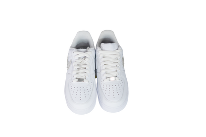 Nike Air force 1 Low White Swoosh Custom made with Swarovski Stone ナイキ エアーフォース1 ローカット 白 スワロスキーラインストーン カスタム