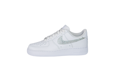 Nike Air force 1 Low White Swoosh Custom made with Swarovski Stone ナイキ エアーフォース1 ローカット 白 スワロスキーラインストーン カスタム