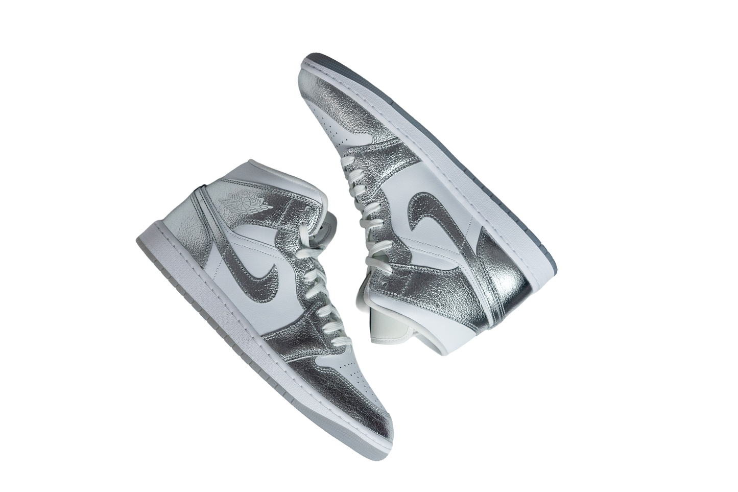 Nike Air Jordan 1 Mid SE "Metallic Silver" Sneakers