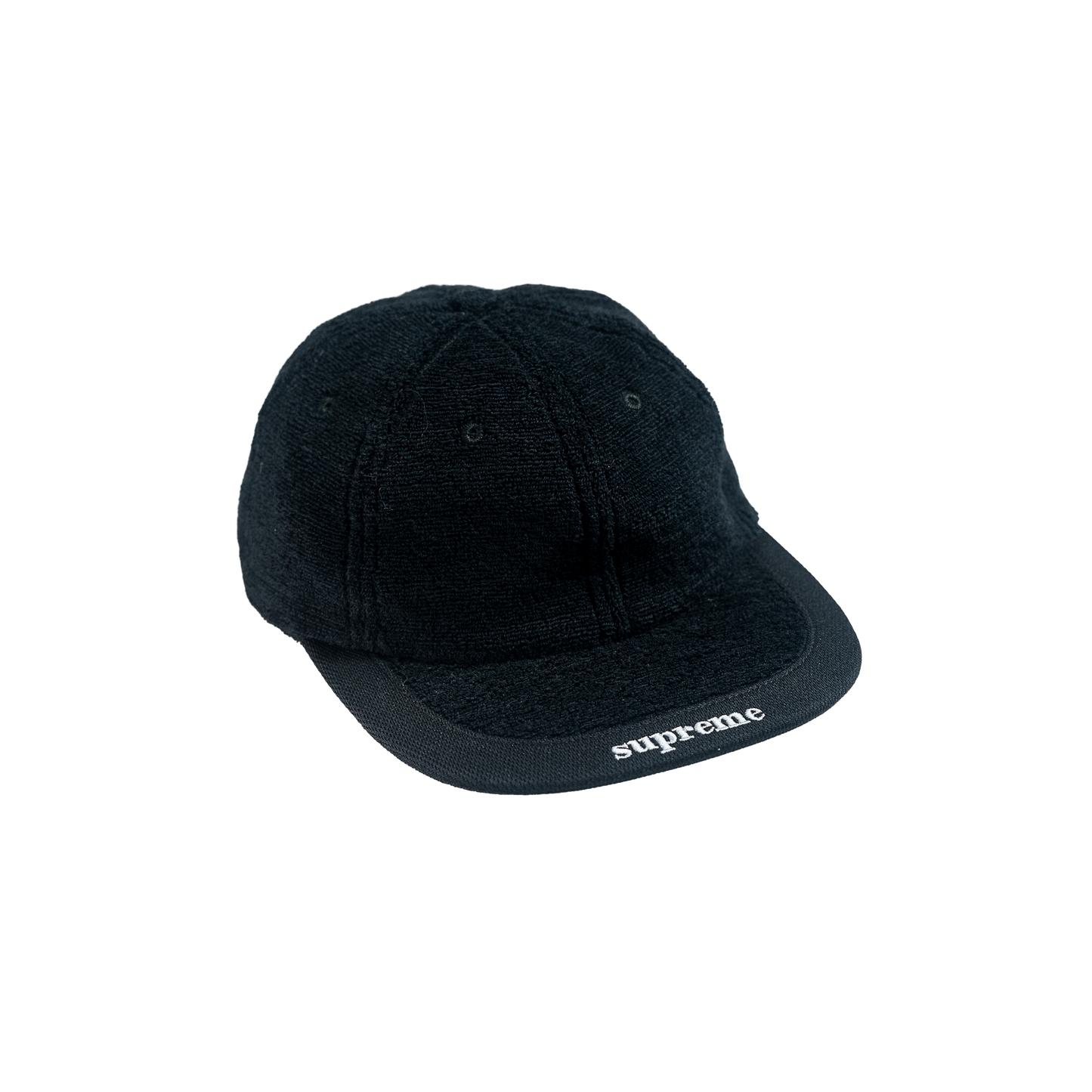 Supreme Terry Visor Logo 6-Panel Black シュプリープ テリー バイザー ロゴ 6パネルキャップ ブラック