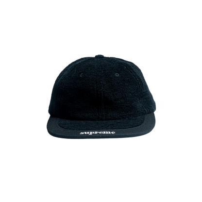 Supreme Terry Visor Logo 6-Panel Black シュプリープ テリー バイザー ロゴ 6パネルキャップ ブラック