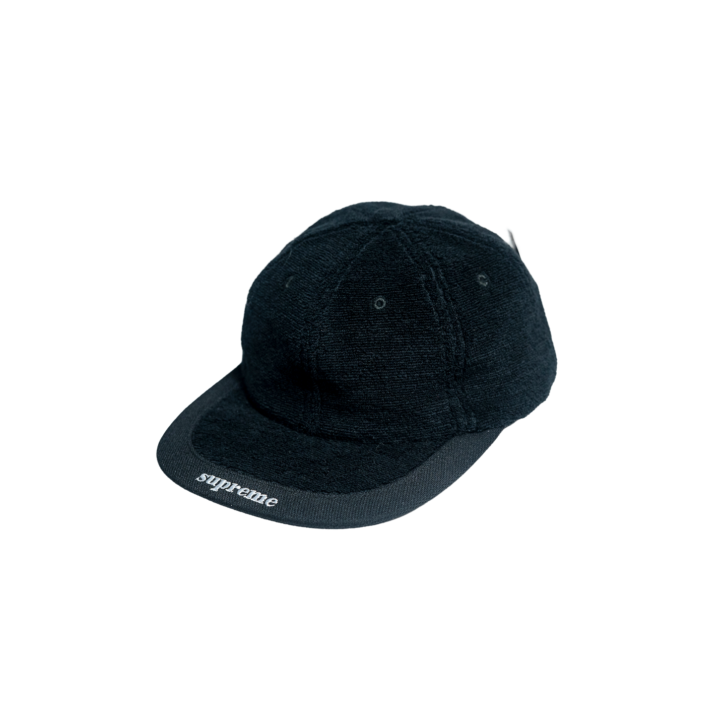 Supreme Terry Visor Logo 6-Panel Black シュプリープ テリー バイザー ロゴ 6パネルキャップ ブラック