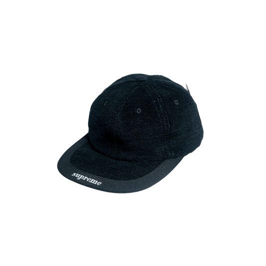 Supreme Terry Visor Logo 6-Panel Black シュプリープ テリー バイザー ロゴ 6パネルキャップ ブラック