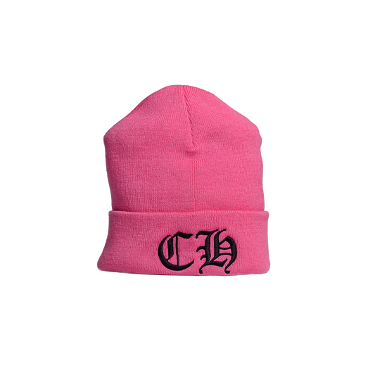 Chrome Hearts CH Logo Embroidered Beanie Pink クロムハーツ CH ロゴ 刺繍 ニット帽 ピンク