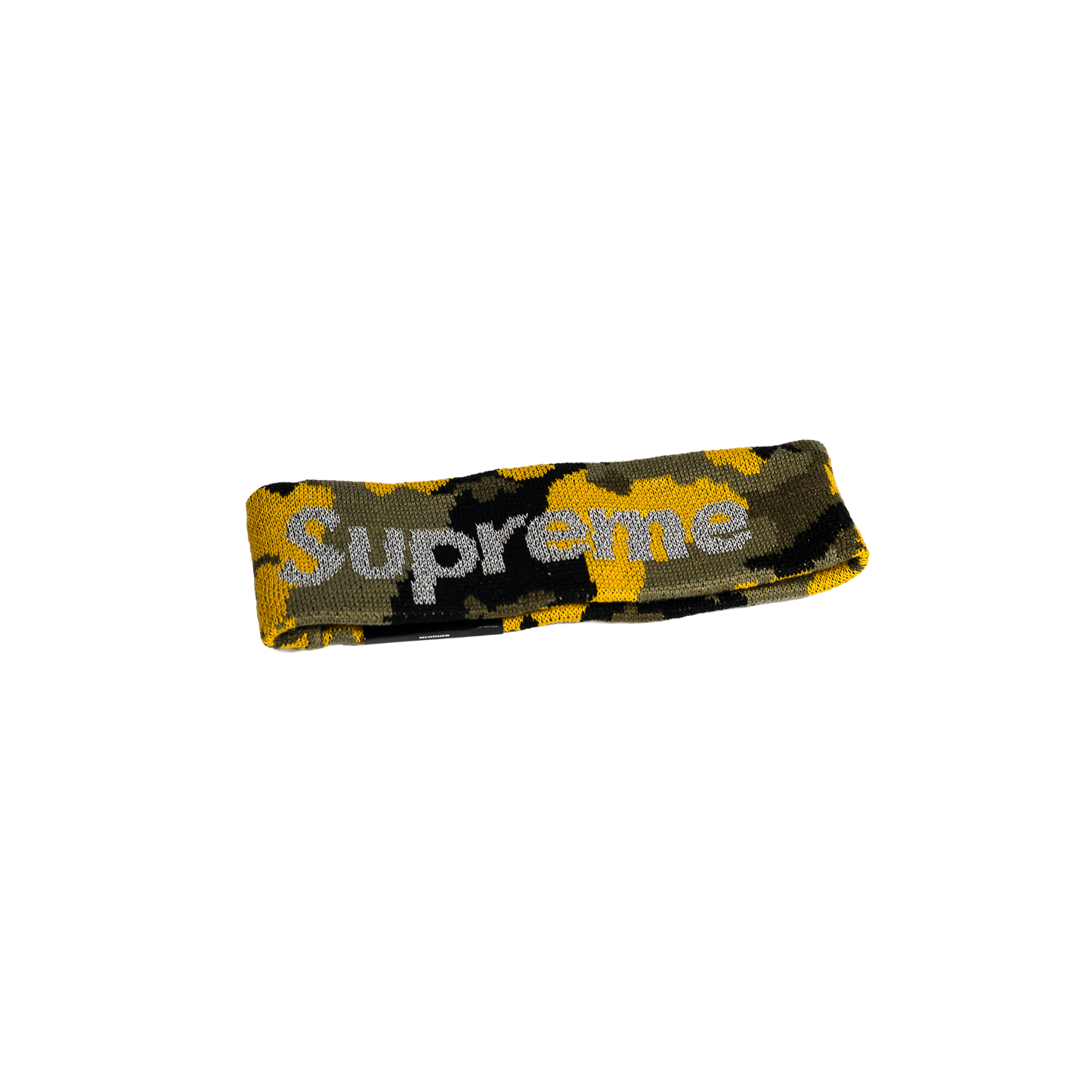 Supreme x New Era Reflective Logo Headband Yellow Camo