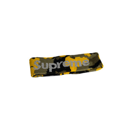 Supreme x New Era Reflective Logo Headband Yellow Camo
