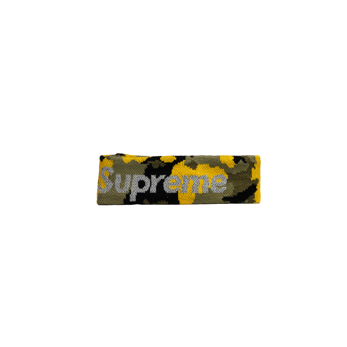Supreme x New Era Reflective Logo Headband Yellow Camo