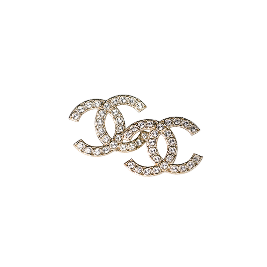 CHANEL CC Rhinestone Circular Earrings シャネル ラインストーン  CCマーク 丸 ピアス