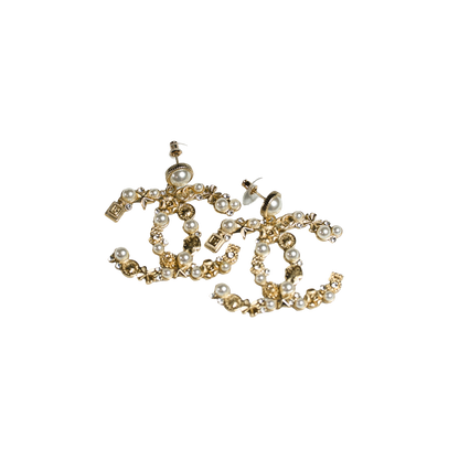 CHANEL Big CC Multi Charm Gold Earrings シャネル 大ぶり CCマーク マルチチャーム ゴールド ピアス