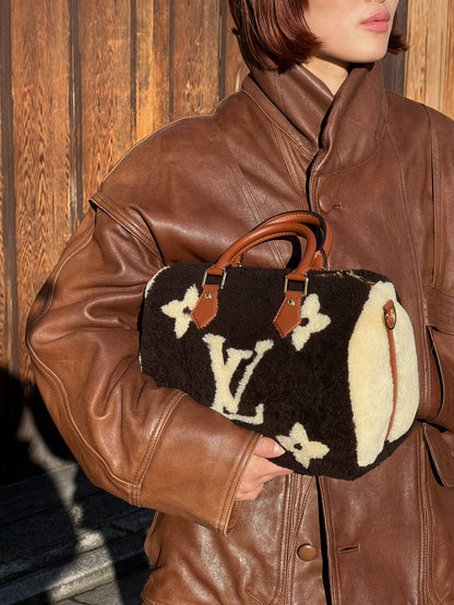 Louis Vuitton Speedy Bandouliere Monogram Teddy Fleece 25 Brown ルイヴィトン スピーディー バンドリエ テディー フリース 25 ブラウン