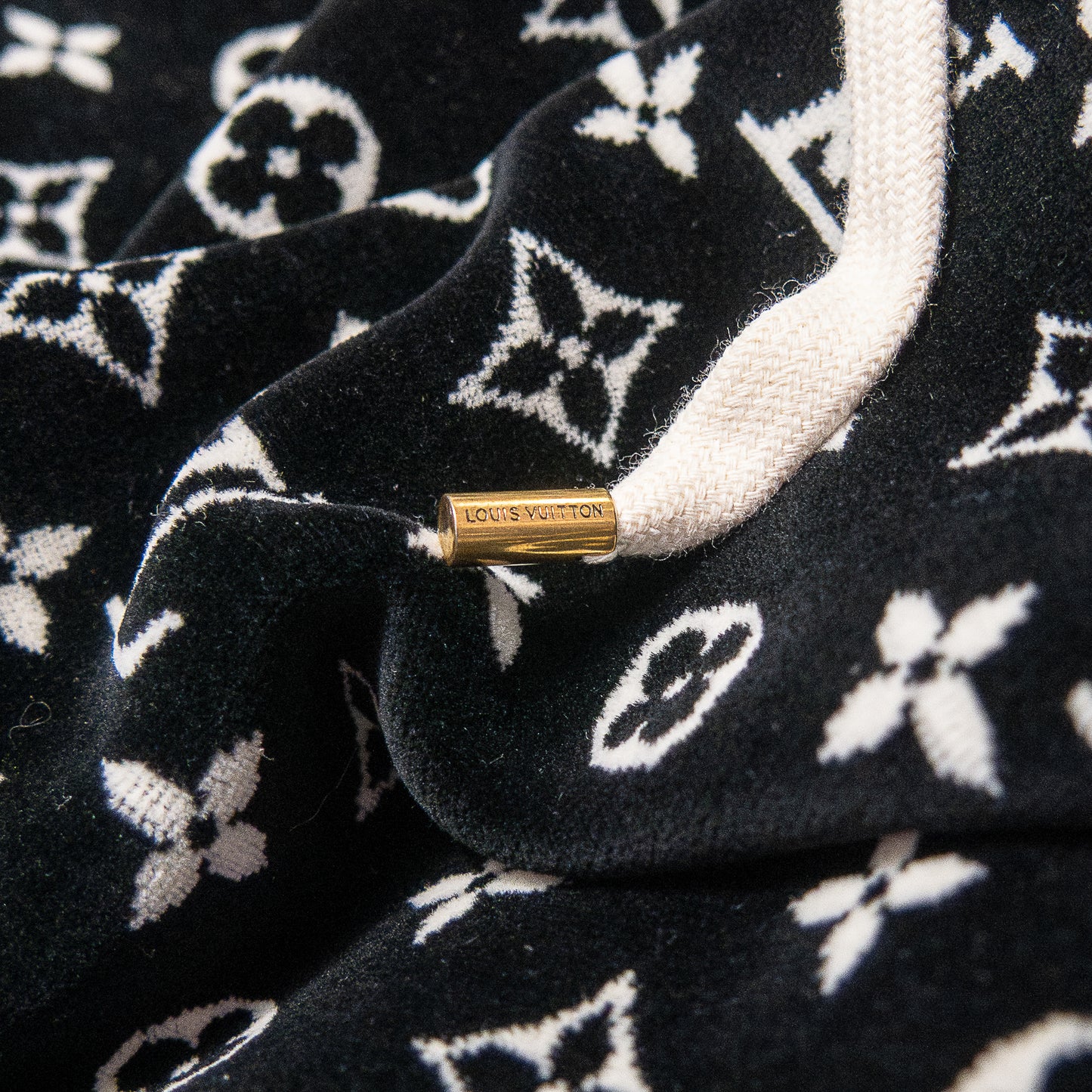 Louis Vuitton LV Monogram Toweling Black Hoodie  ルイヴィトン モノグラム タオリング フーディー
