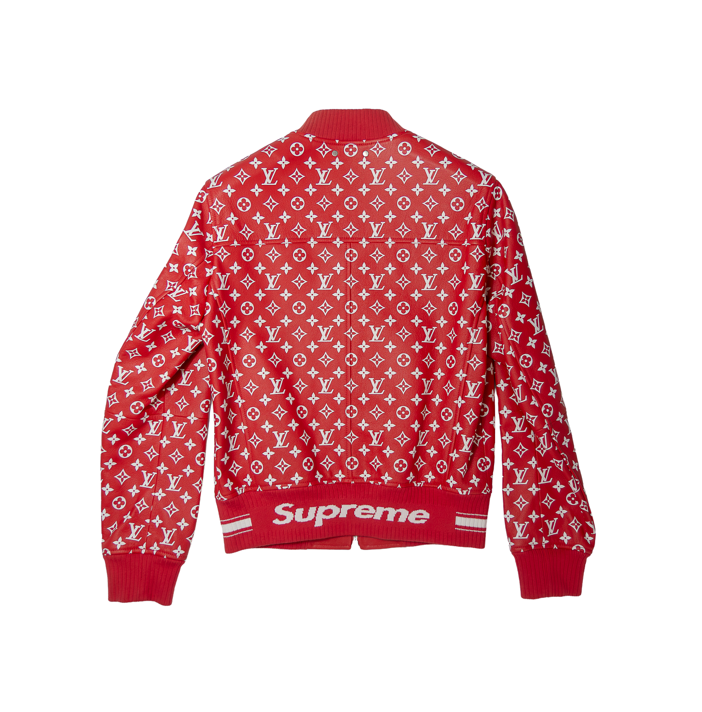 Supreme ×Louis Vuitton Leather Baseball Jacket シュプリーム ルイヴィトン レザー ベースボールジャケット　赤