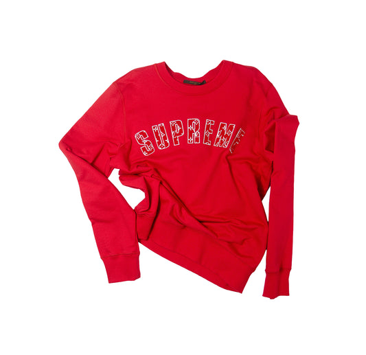Supreme ×Louis Vuitton Arc Logo Crewneck Redシュプリーム ルイヴィトン ロゴ クルーネック スウェット 赤
