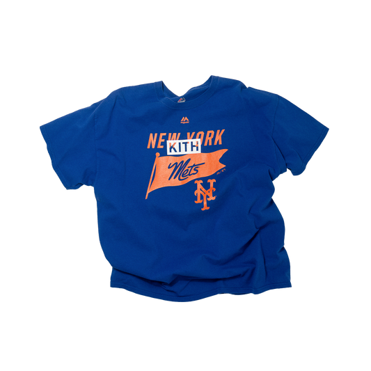 KITH Vintage Finish Mets T-shirt Blue/Orange  キス ヴィンテージ加工 メッツ Tシャツ