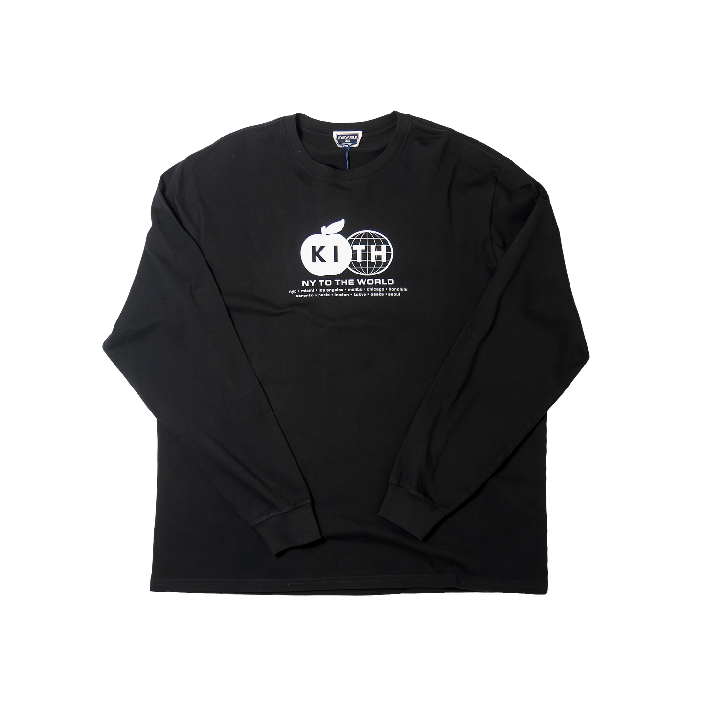 KITH NEW YORK TO THE WORLD Series Big Apple Malik Long Sleeve T-shirt  Black キス  アップルマリック グラフィック Tシャツ ブラック