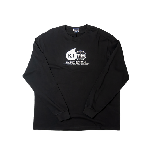KITH NEW YORK TO THE WORLD Series Big Apple Malik Long Sleeve T-shirt  Black キス  アップルマリック グラフィック Tシャツ ブラック