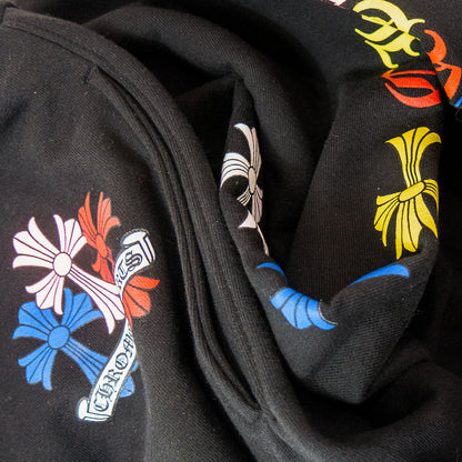 Chrome Hearts Sweatpants Colorful Graveyard Cemetery Cross Black クロムハーツ スウェットパンツ グレイブヤード カラフル セメタリークロス ブラック