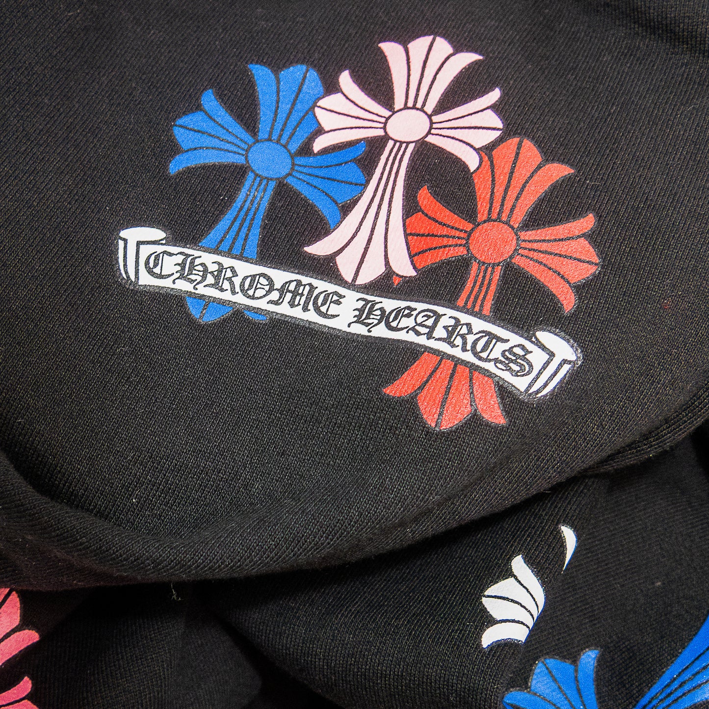 Chrome Hearts Sweatpants Colorful Graveyard Cemetery Cross Black クロムハーツ スウェットパンツ グレイブヤード カラフル セメタリークロス ブラック