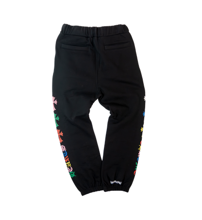 Chrome Hearts Sweatpants Colorful Graveyard Cemetery Cross Black クロムハーツ スウェットパンツ グレイブヤード カラフル セメタリークロス ブラック