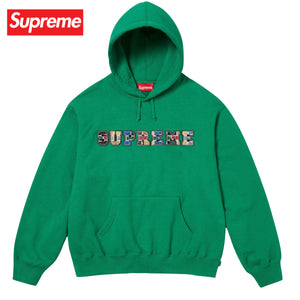 【5colors】Supreme Collegiate patchwork leather hooded sweatshirt Top 2023AW シュプリーム カレッジエイト パッチワーク レザー スウェットシャツ 5カラー トップス 2023年秋冬