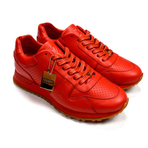 Louis Vuitton × Supreme Red Leather Run Away Sneakers