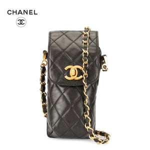 CHANEL Quilted CC Logos Chain Shoulder Phone Case