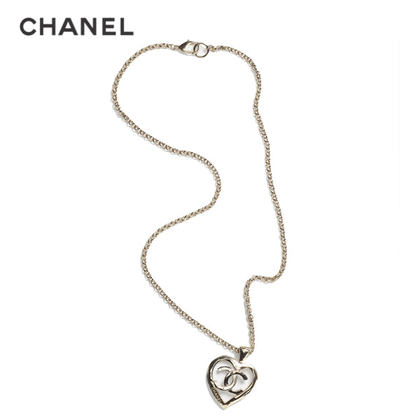 CHANEL Necklace Gold Heart