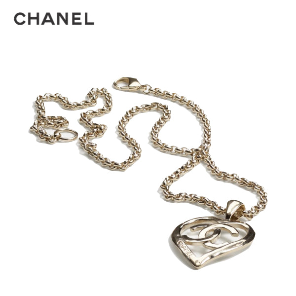 CHANEL Necklace Gold Heart