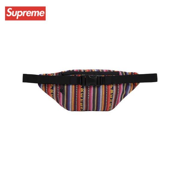 【2 colors】Supreme Woven Stripe Waist Bag