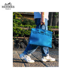 HERMES Berkin bag Blue Jean Togo 40cm