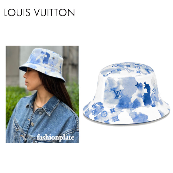 LOUIS VUITTON Bucket Hat Monogram Watercolor Blue