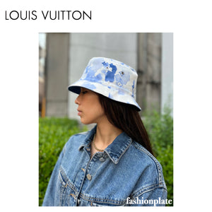 LOUIS VUITTON Bucket Hat Monogram Watercolor Blue